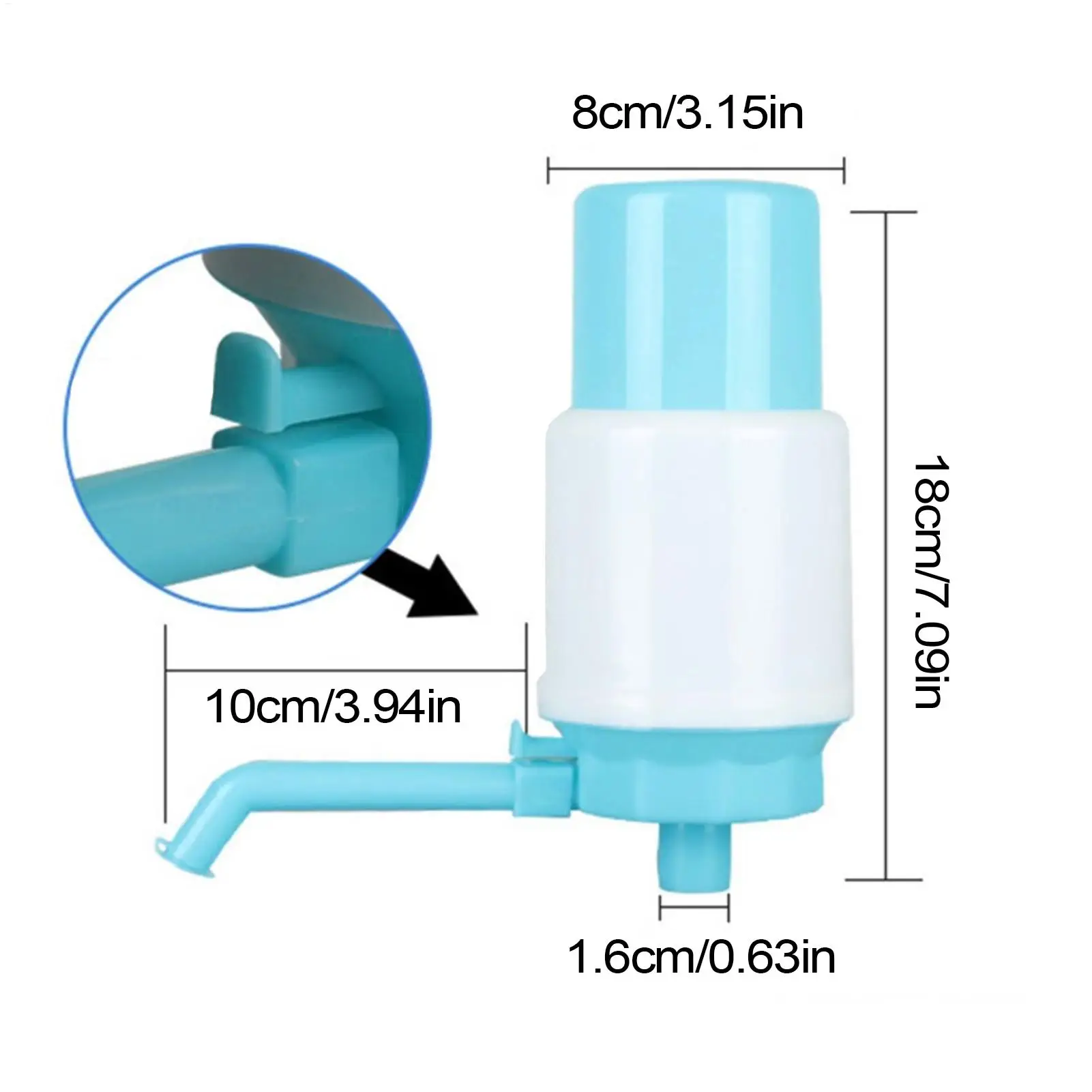 Leakproof Hand Press Water Bottle Pump Adjustable Dispenser with Protective Spout Cover Home Office Water Dispenser Pump System