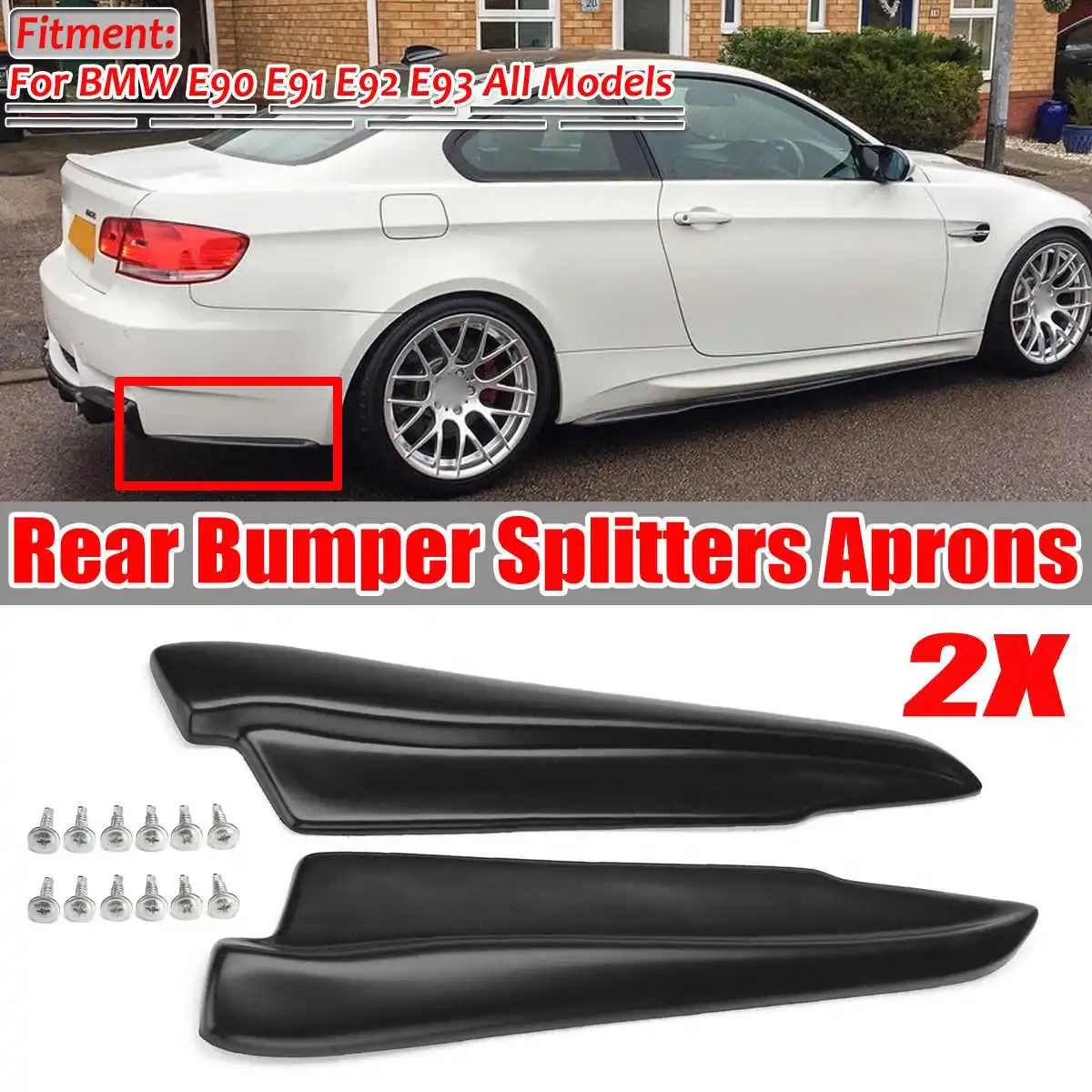 Universal Car Rear Bumper Lip Diffuser Protector For VW For Golf 5 MK5 MK6 MK7 MK7.5 MK8 For Jetta For Passat B6 For Polo 52cm