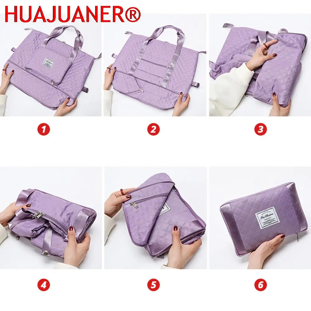 Foldable Travel Bag Wet Dry Separation Waterproof Handbag Large Capacity Solid Tote Bag Women Gym Yoga Shoulder Bags