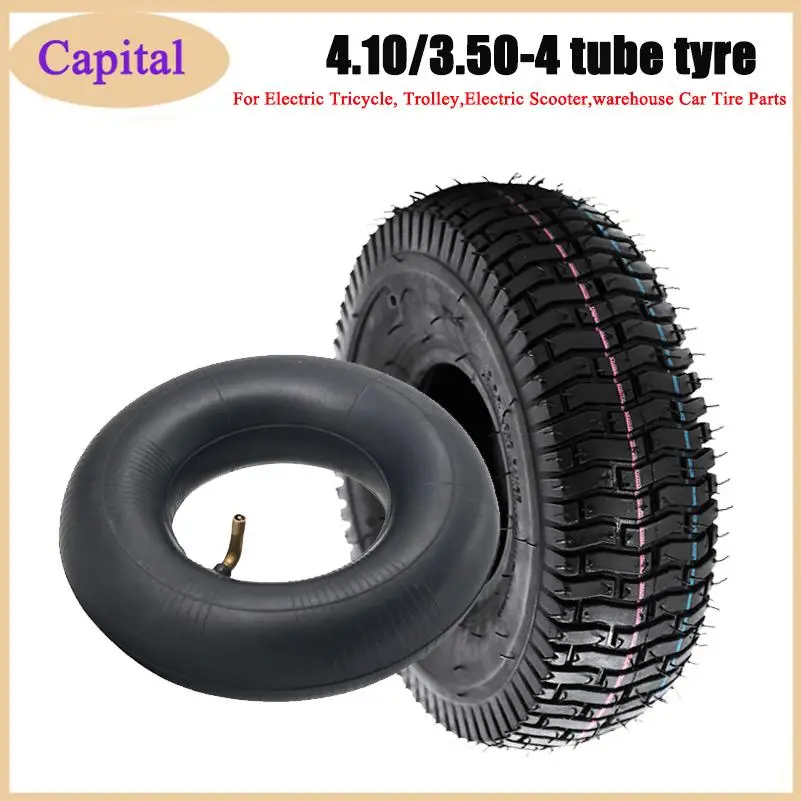 Thick and durable Butyl Rubber 10 inch 4.10/3.50-4 rubber inflatable inner and outer tyres  suitable for scoote