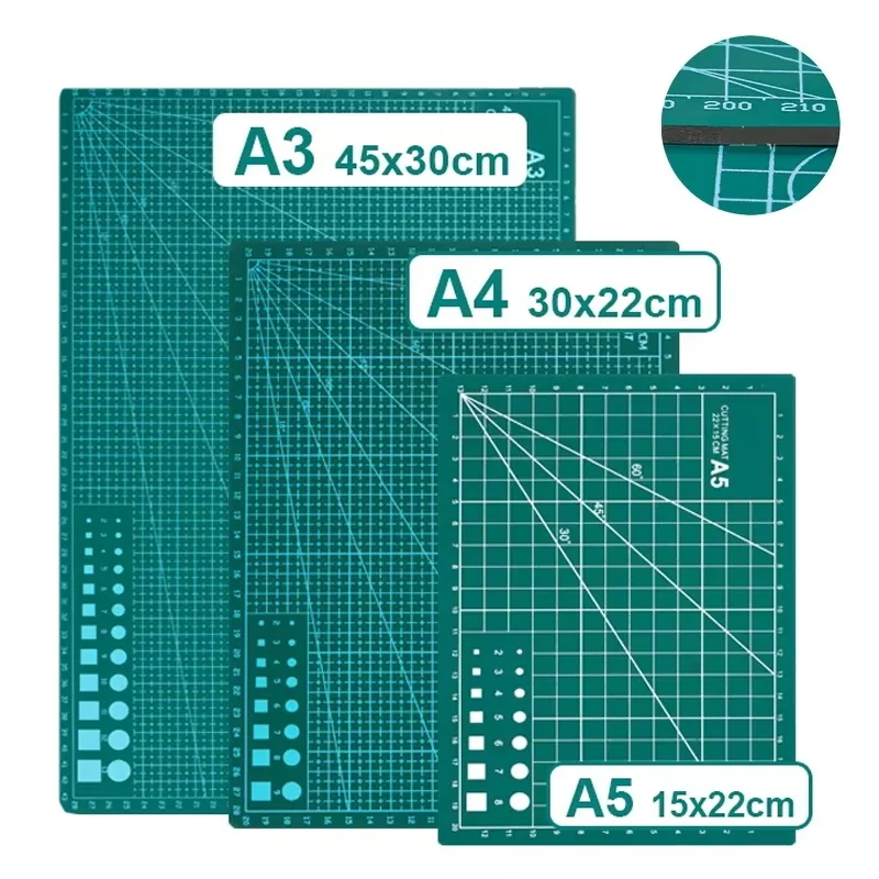 A3/A4/A5 PVC-Schneidematte, einseitig, für Patchwork, Schneideunterlage für Werkbank, Nähen, manuelles Basteln, Gravieren, Leder-Schneidebrett