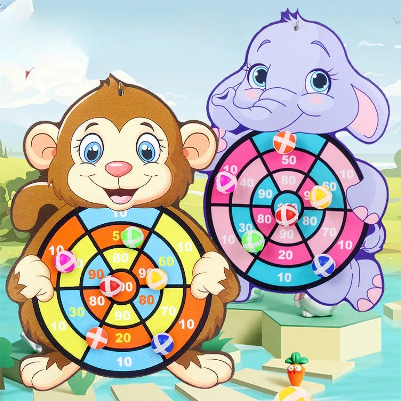 

Games for Kids Children Cartoon Animal Dart Board Sticky Ball Educational Toys Dinosaur Birthday Party Decor Gift for Kids Baby