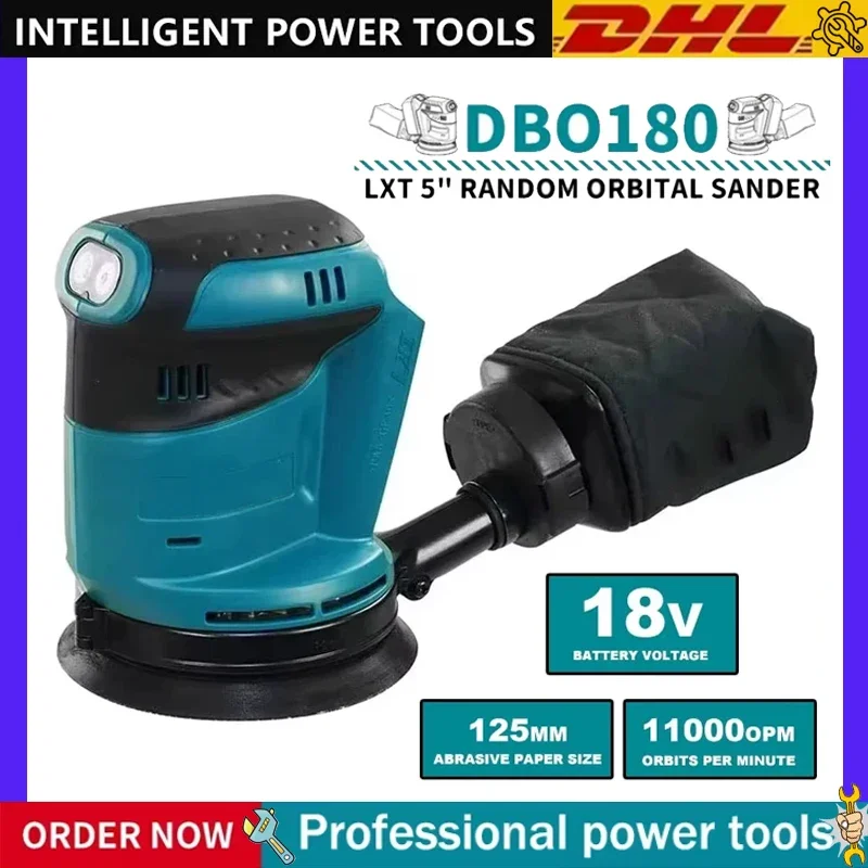 

Беспроводная аккумуляторная эксцентриковая шлифовальная машина Makita 18V DBO180Z для обработки дерева, шлифовки и полировки, без аккумулятора и зарядного устройства