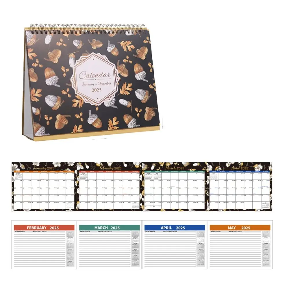 Calendario da tavolo 2025 da 12 mesi Conto alla rovescia Lista delle cose da fare Calendario da tavolo inglese Programmazione squisita ed efficiente