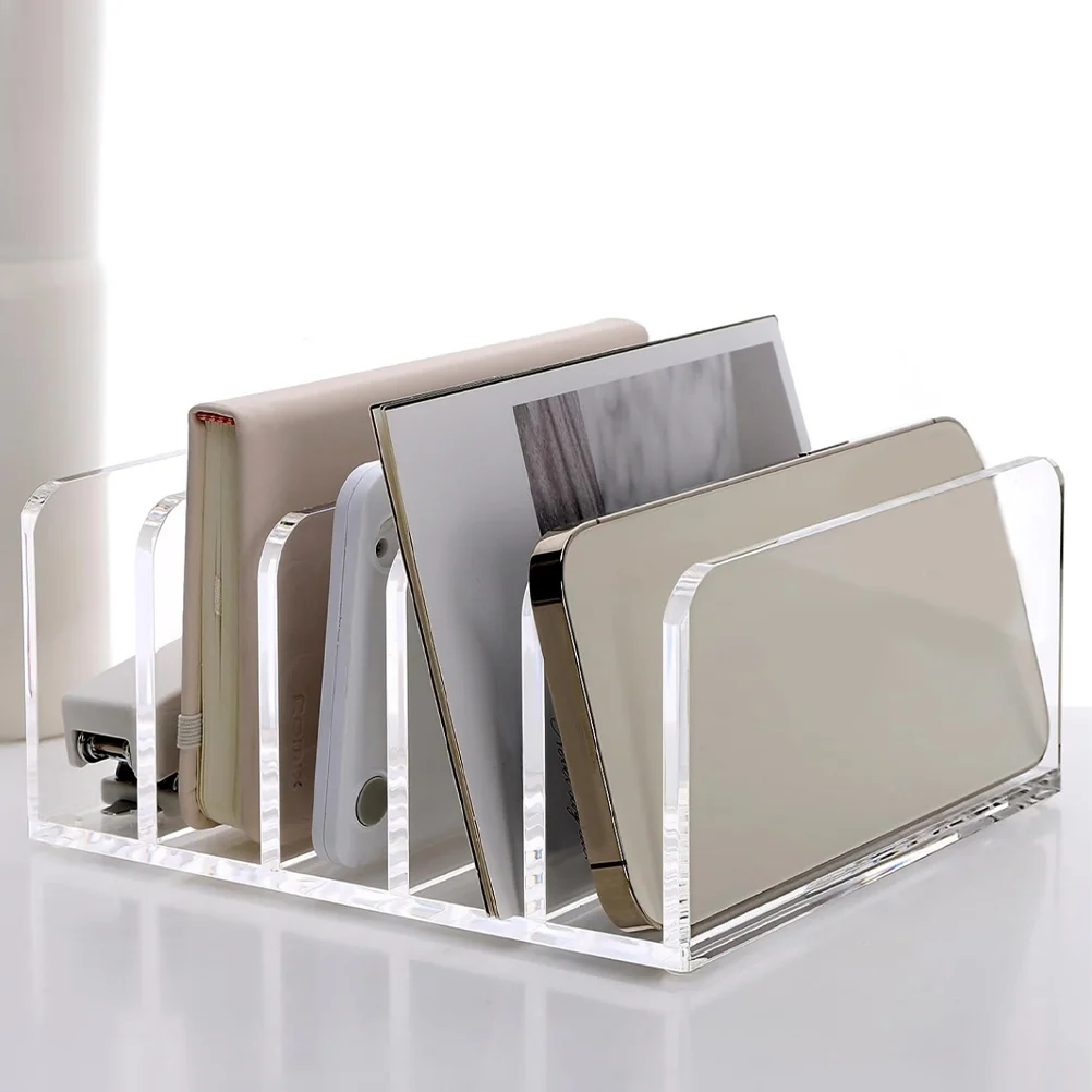Organizer File Storage Rack Office Binder Clips Desk Vertical Acrylic Letter Racks for Home