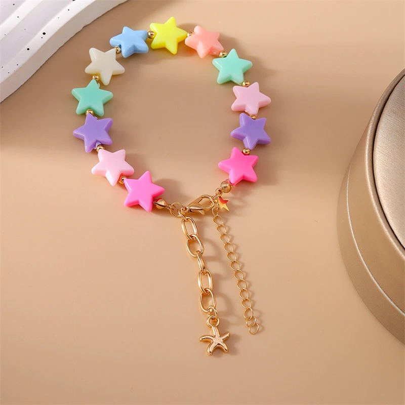 Modisches handgefertigtes buntes Sternperlen-Armband für Frauen und Mädchen, Party, Festival, Schmuck, Geschenke – Detail 8