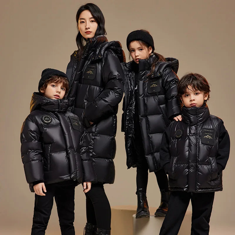 Children's down jacket, new styles for boys and girls, medium to long, thick and warm winter jacket