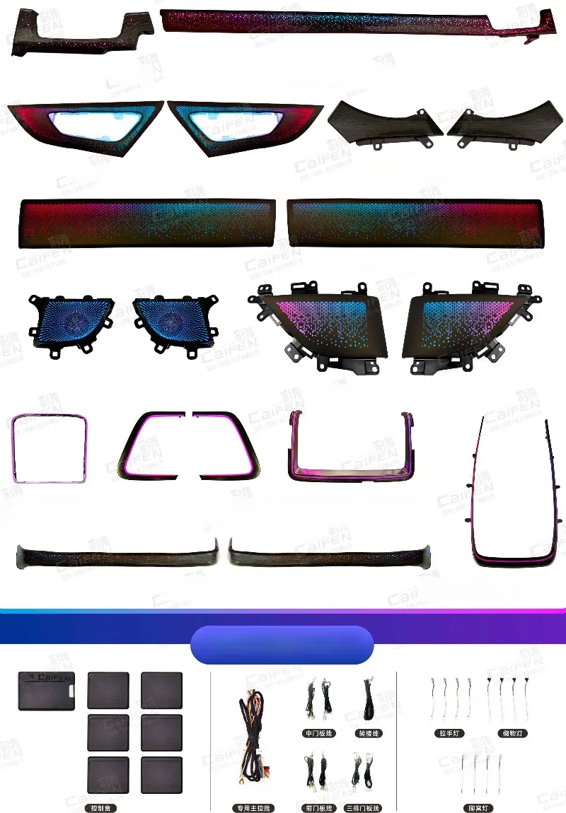 For Alphard/VELLFIRE 40 Series 2024 RHD/LHD 128 Colors Replace Ambient Lighting Kit Interior LED Light Upgrade Trim Accessories