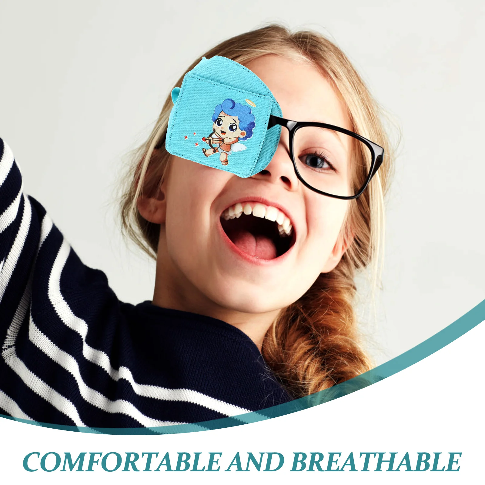 

2pcs Single Eyeglasses Covers Patch Amblyopia Correction Tool Cotton Reusable Eye Patches For Lazy Eye