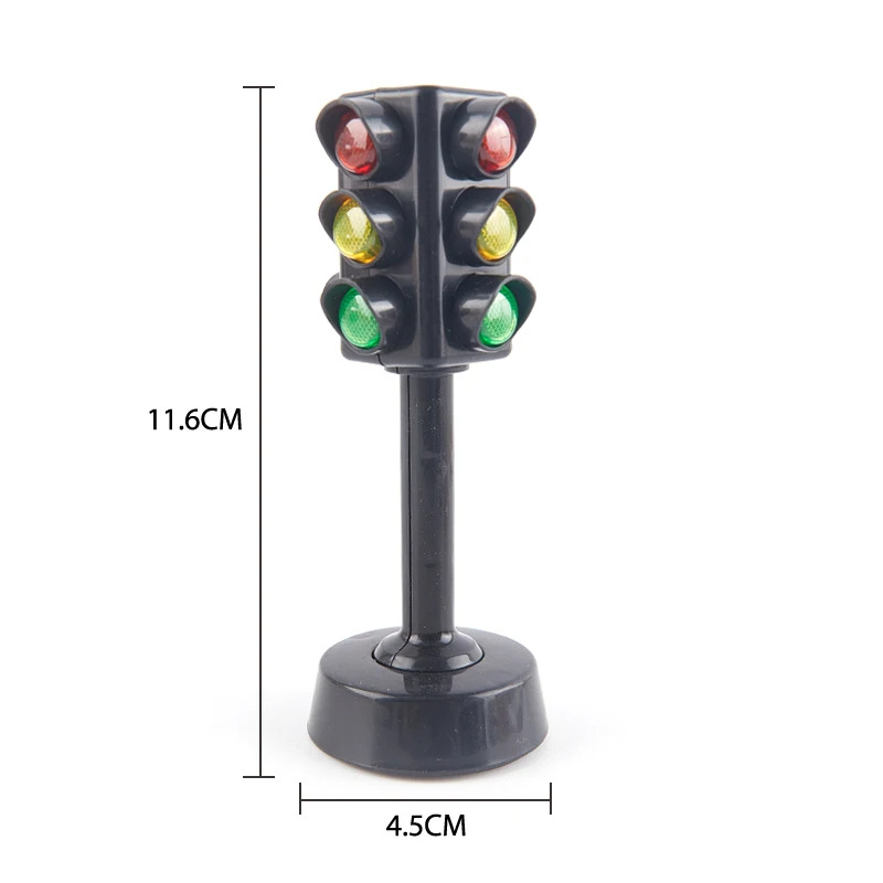 2PCS Mini Traffic Signs Road Light Block with Sound LED Children Safety Kids Educational Toys Perfect Gifts