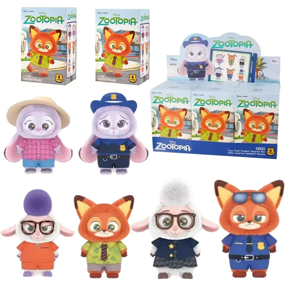 

New Miniso Zootopia Blind Box - Judy & Nick Pvc Figure Keychain, Cute Collectible Toy, Fashionable Accessory Pendant！！！