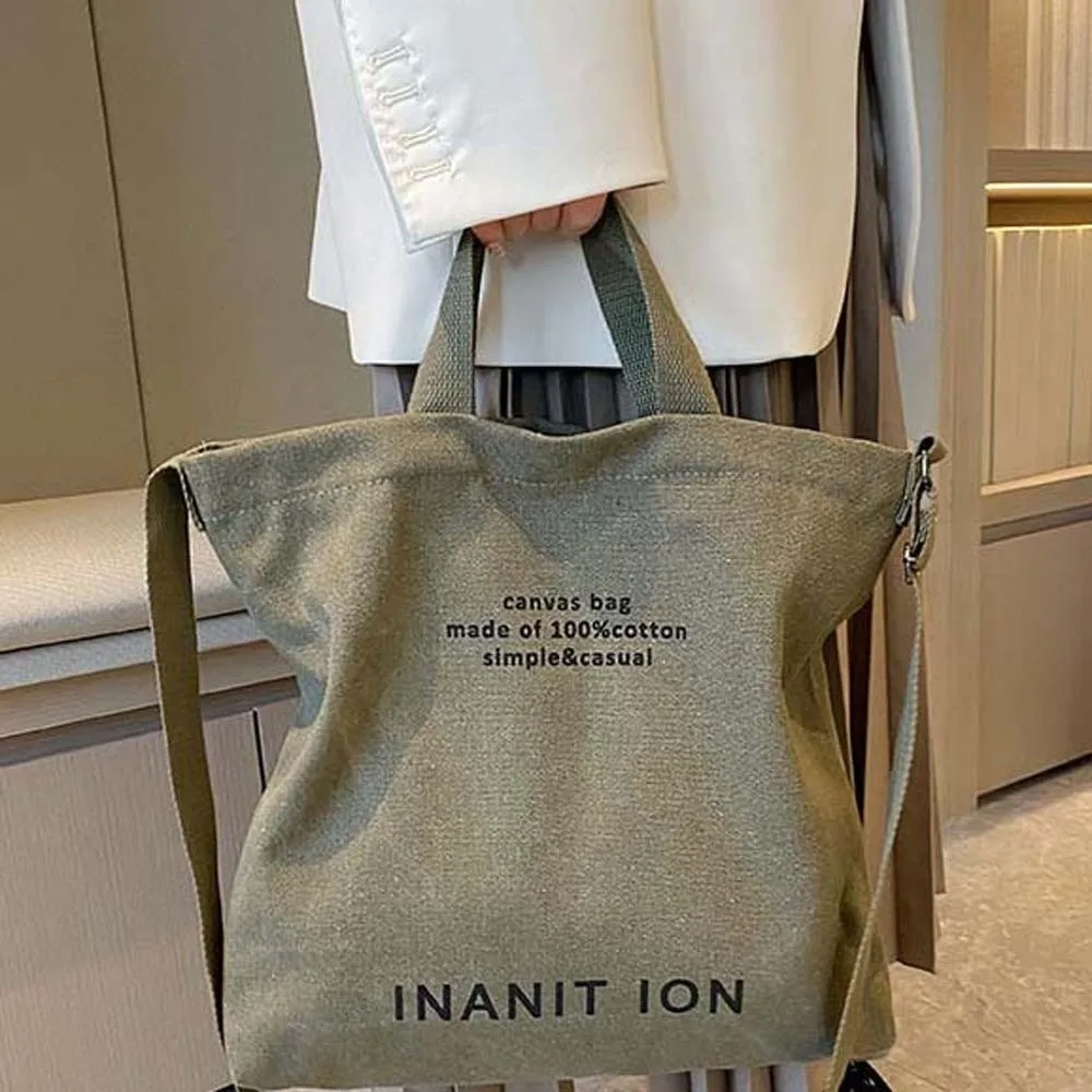 Thickened Fabric Canvas Messenger Bag Heavy-duty Construction Vintage Aesthetic Unisex Crossbody Tote Adjustable Shoulder Strap