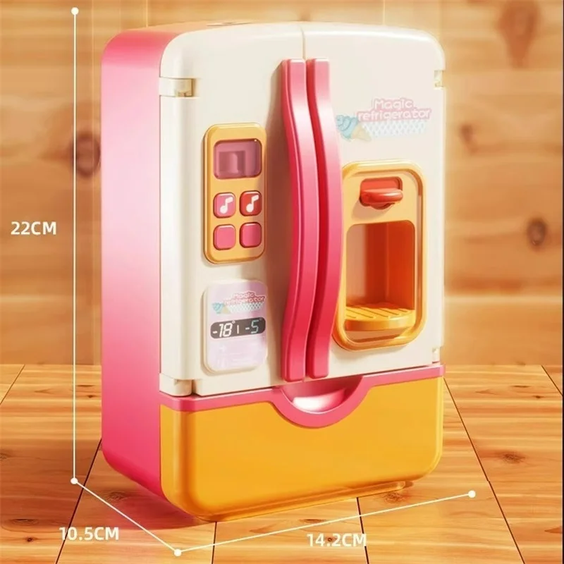 39PCS Kids Fridge Refrigerator Toys With Light Spray Kitchen Pretend Play Educational Toy For Boys Girls Birthday Christmas Gift