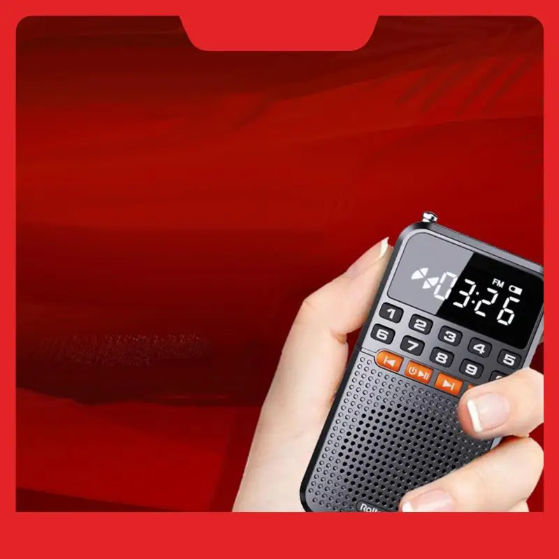 

Rolton Dual Antenna Pocket Radio Receiver Bluetooth Speaker TF Card Music Player With LED Flashlight