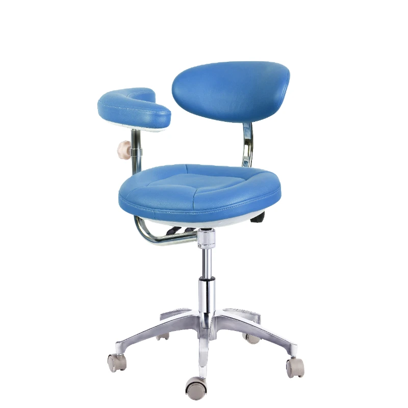 Microfiber Ergonomic Dental Chair Stool with Backrest Hospital Furniture Clinic Dental Assistant Stool