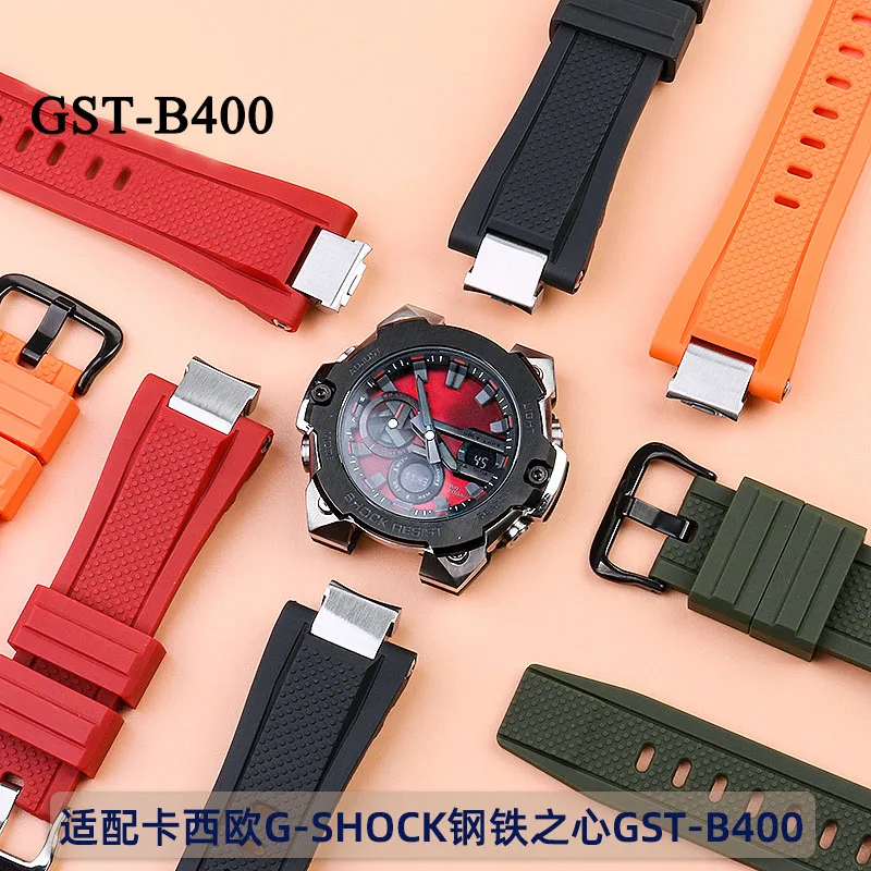 

High Quality Modified Rubber Watchband For Casio G-SHOCK GST-B400 GST-B400BD/AD Sports Bracelet Silicone Waterproof Watch Strap