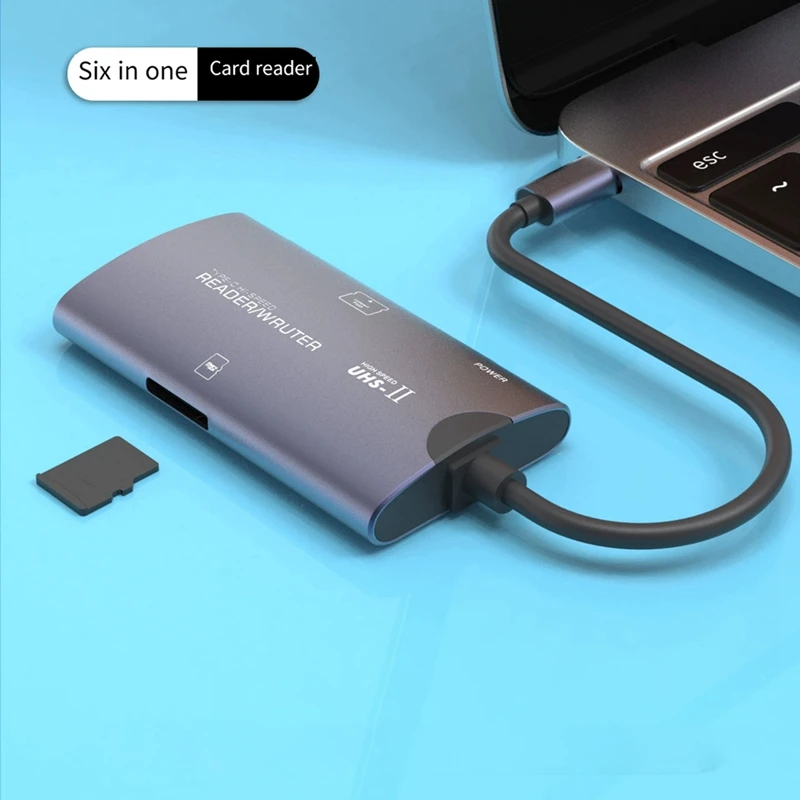 High-Speed Multi-Function CF Card Reader Type-C (TF+CF) TF Aluminum Alloy Computer Mobile Phone Two-In-One Card Reader
