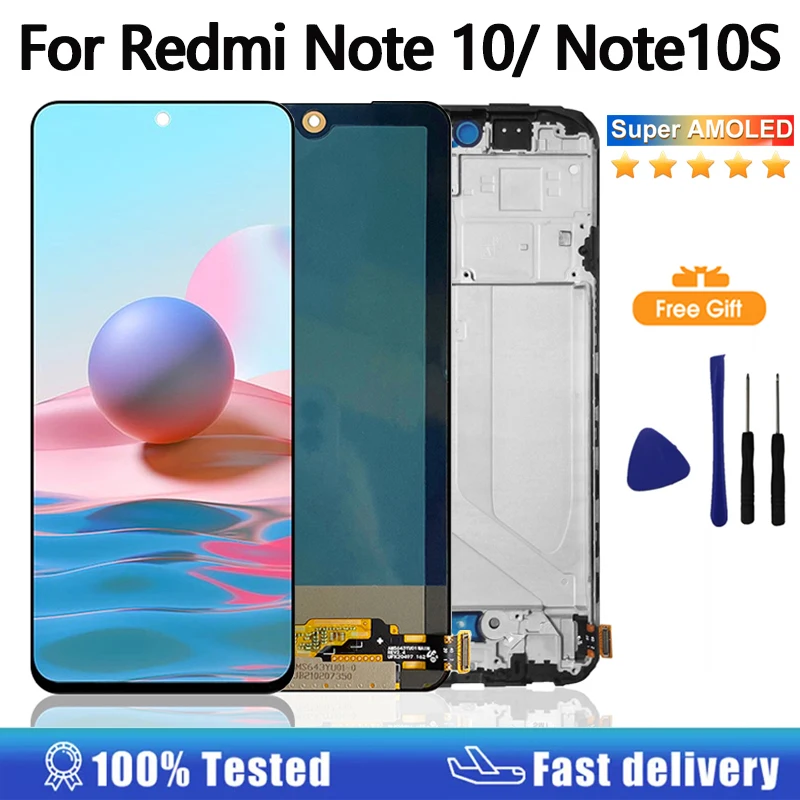 Pantalla AMOLED de 6,43 pulgadas para Xiaomi Redmi Note 10 4G M2101K7AI Panel de pantalla táctil LCD para pantalla LCD Redmi Note 10S