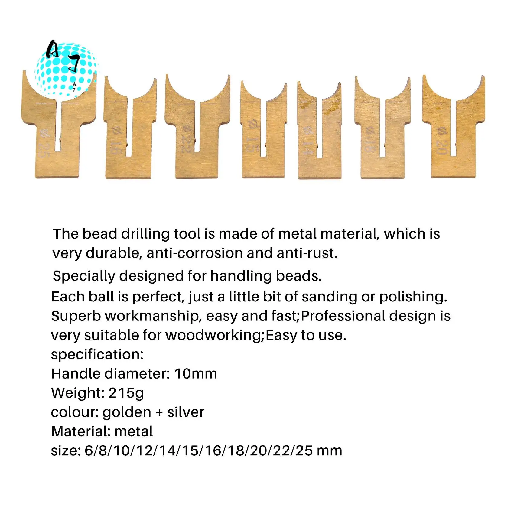 

A07F-Wooden Beads Drill Bit Ball Blade Milling Cutter Set 24Pcs Cemented Carbide Spherical Buddha Beads Woodworking Tool Kit