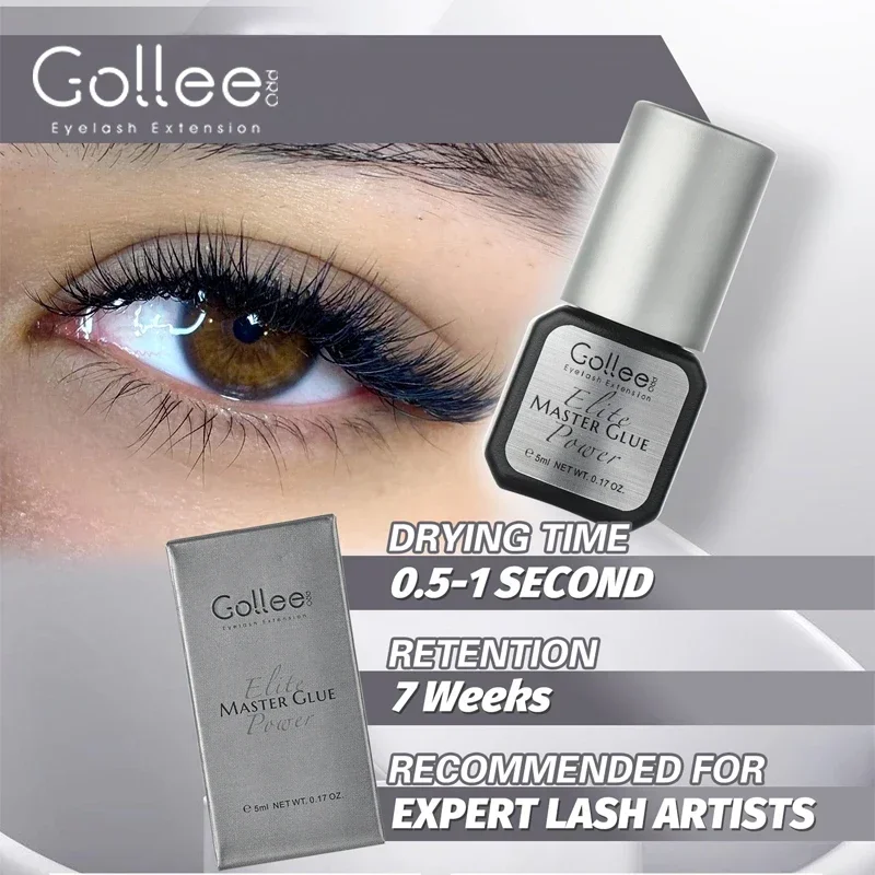 

Gollee Lash Glue Extension 0.5s Dry Long Retension Clean Solution Eyelash Glue Set Adhesives Glue 135ml Deep Clean Dust Supplies