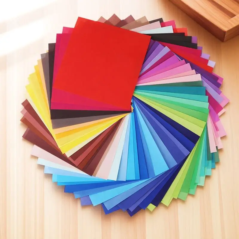 50 ورقة من ورق اوريغامي بألوان زاهية من جانب واحد 15 × 15 سم للمشروعات الفنية الورقية القابلة للطي #1