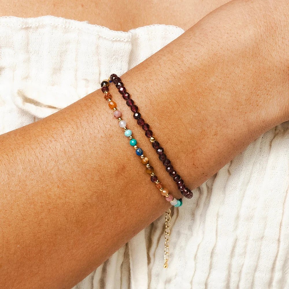 

CCGOOD Natural Garnet Bracelet for Women Healing Energy Balancing Yoga Meditation Boho Spiritual Jewelry Gift Summer 2025 Trend