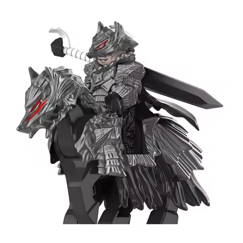 Warrior King Guts from Berserk: Third-Party Minifigure Building Block Weapon Magnetic Cape &amp; Horse Compatible