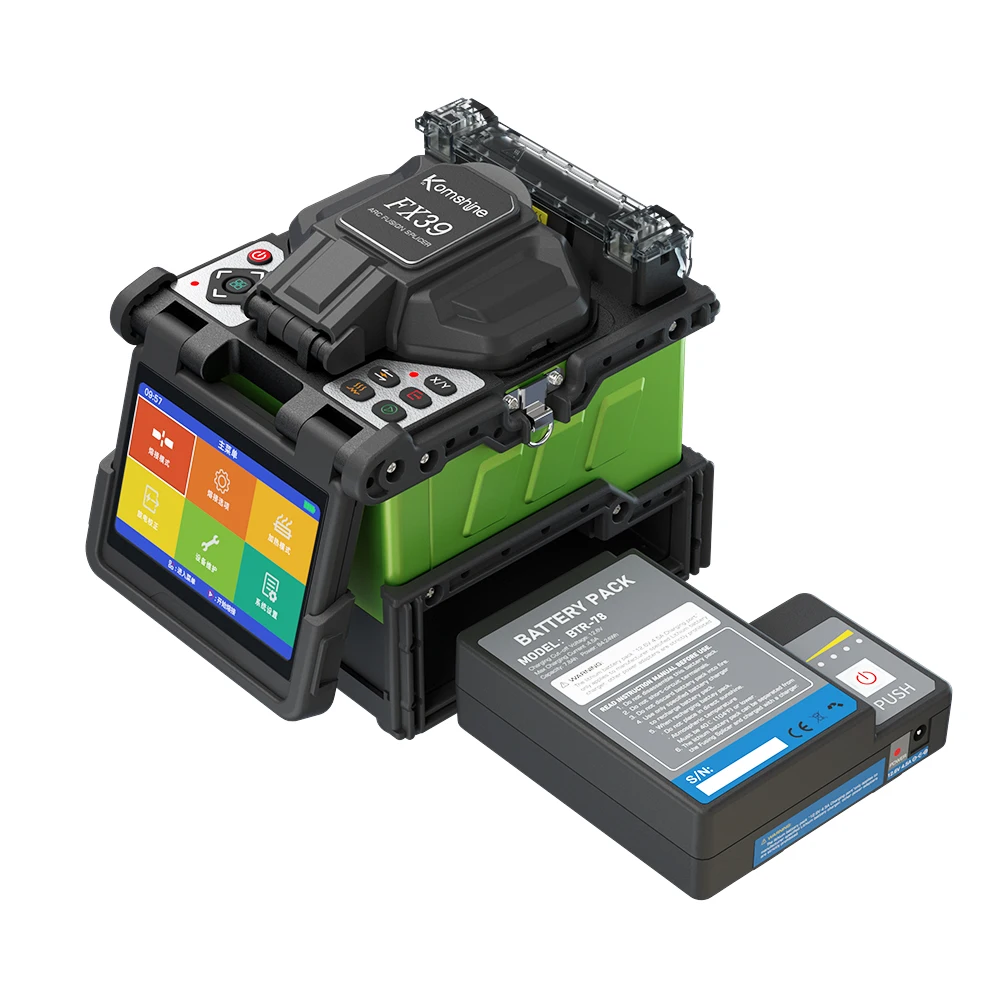 6 Motors Fiber Fusion Splicer Komshine FX39 Fast Splicing Time + Singlemode OTDR 1310/1550nm 32/30dB With OPM, VFL, Light Source