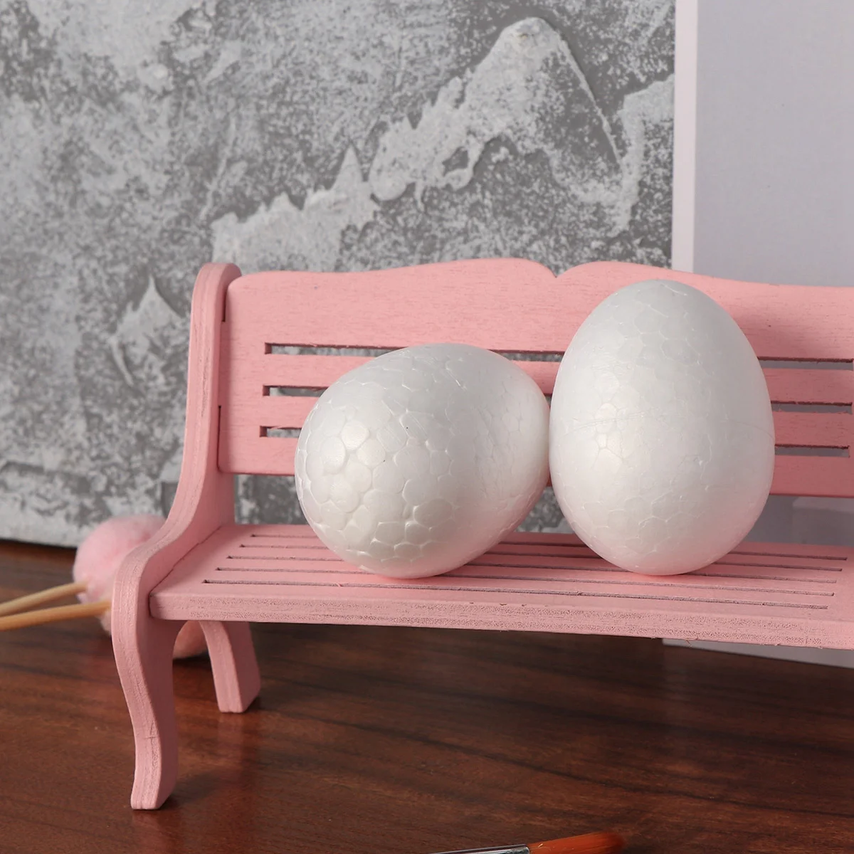 

50Pcs Solid Foam Eggs White 5cm Durable DIY Easter Craft Decorations Festival Props Painting Egg for Kids Family Fun