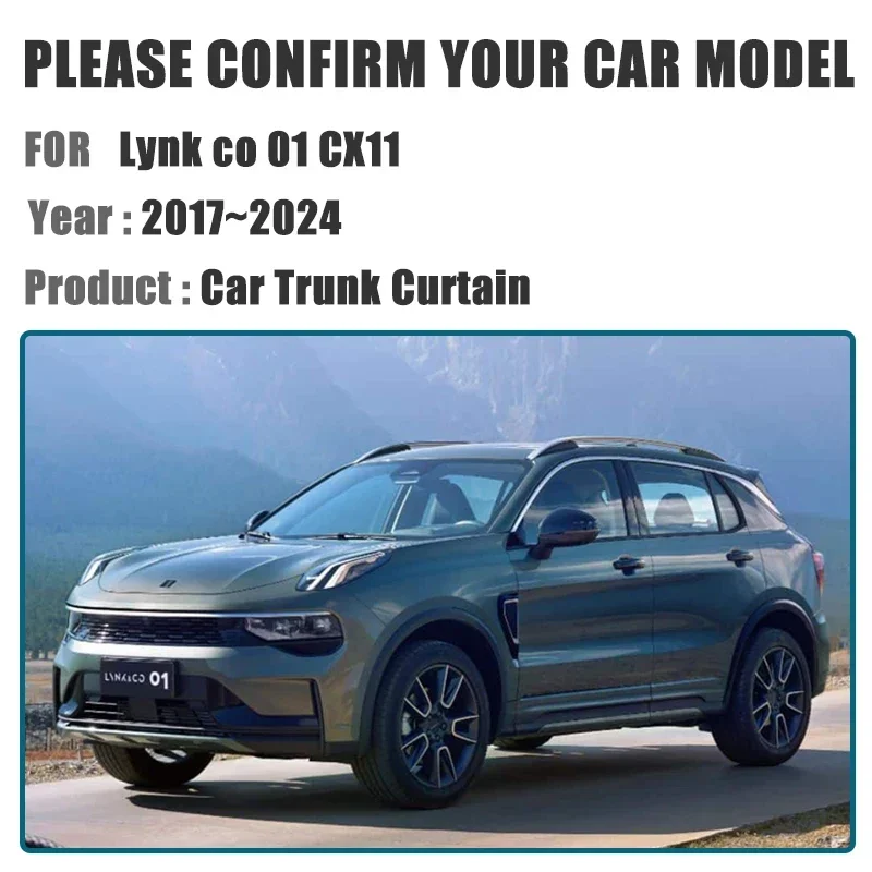 Car Trunk Cargo Cover For Lynk co 01 Accessories Trunk Curtain 2017~2024 Luggage Partition Privacy Shades Auto Interior Parts