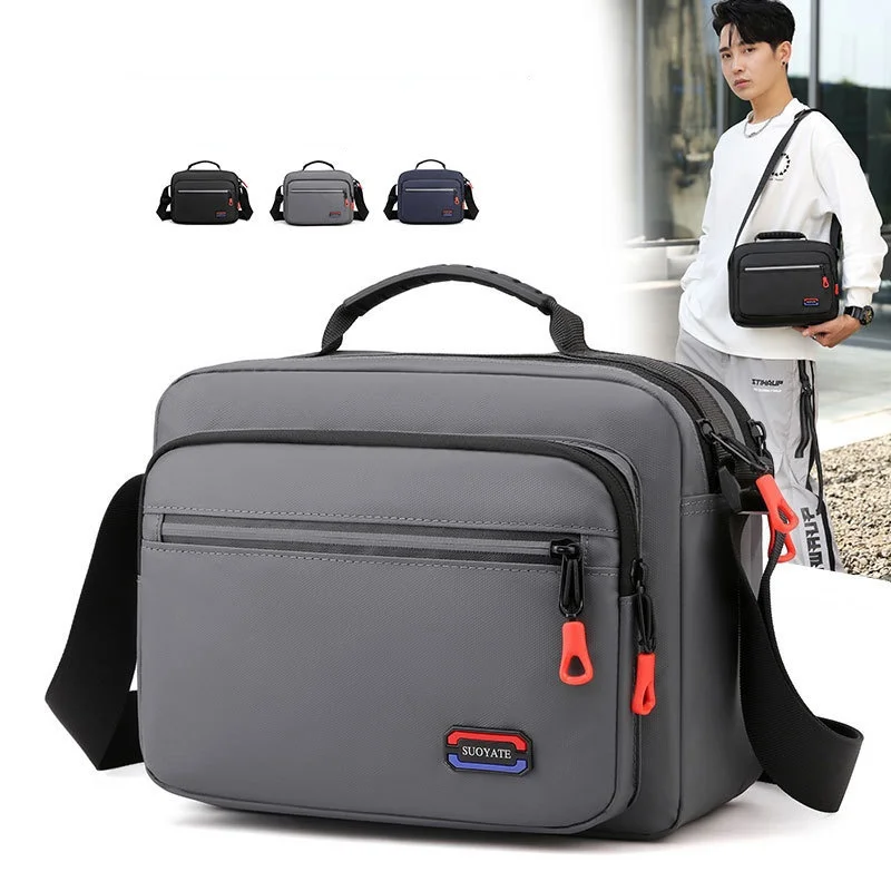 Men's Horizontal Shoulder Bag Korean Version of Large-capacity Oxford Cloth Fashion Trend Simple Messenger Leisure Handbag