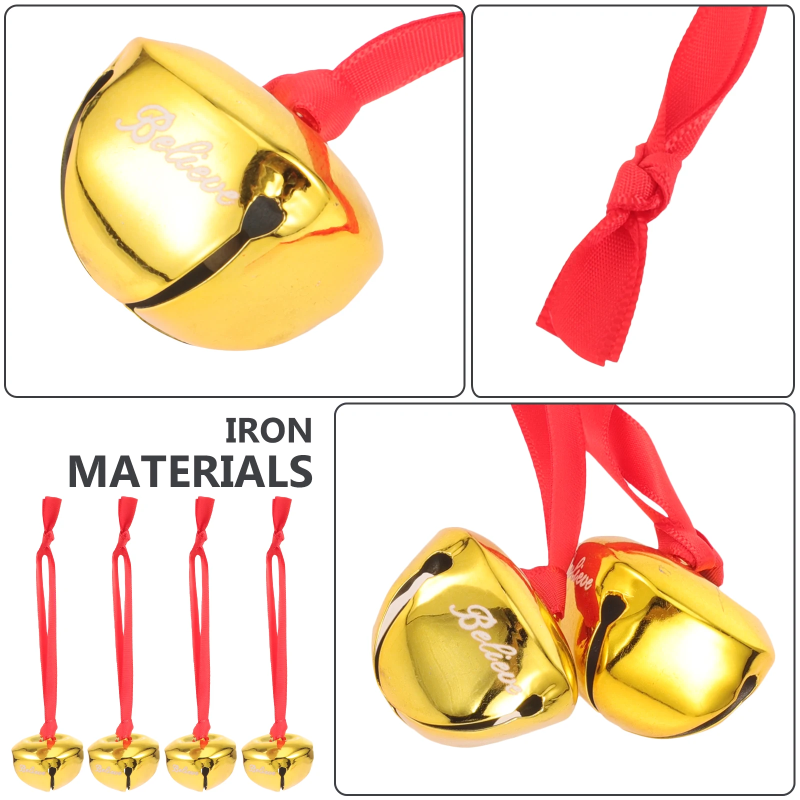 12 قطعة قلادة جرس حلي معلقة أجراس سانتا لتقوم بها بنفسك صدق المعلقات الديكور حفلة داخلية #3