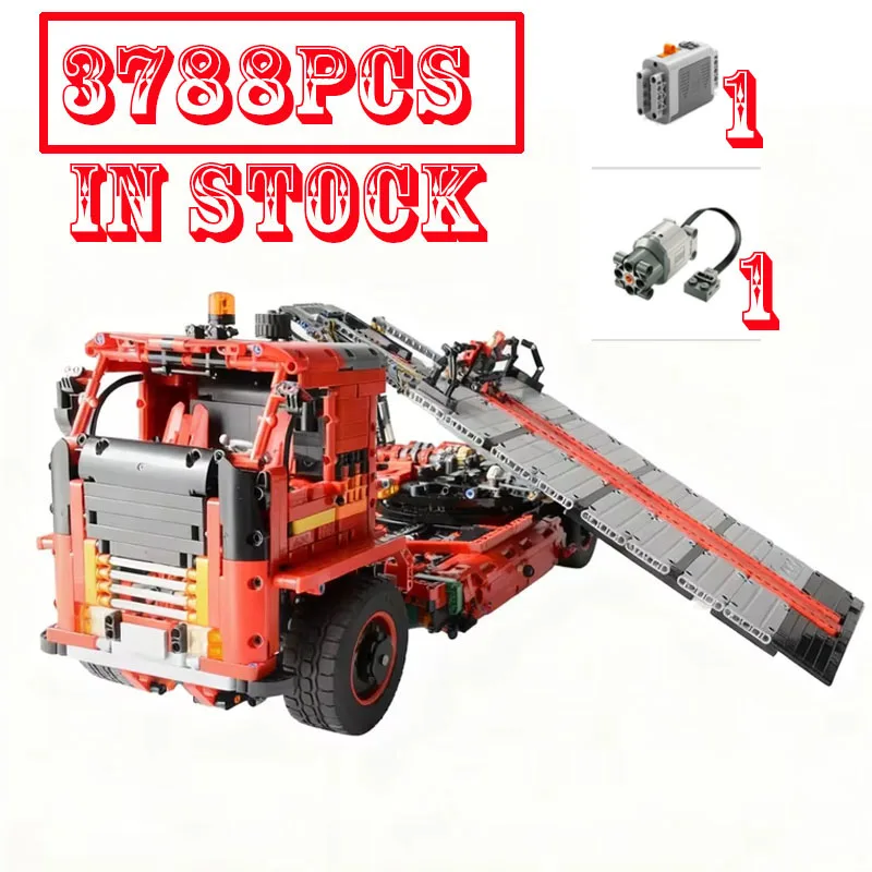 MOC‑129924 3788Pcs Technic Rotatable Flatbed Tilt Truck Building Blocks Engineering Recovery Tow Truck Mechanical Vehicle Model