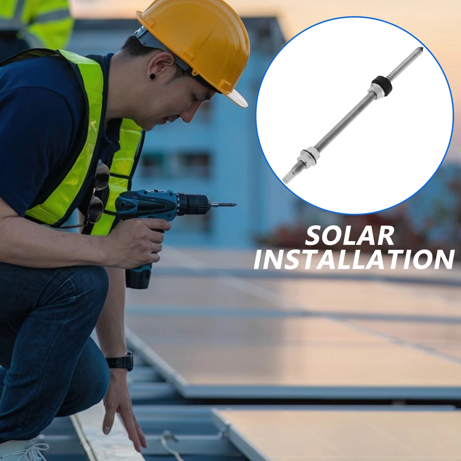 

Винты для фотоэлектрического кронштейна, вешалки из нержавеющей стали, аксессуары для солнечных панелей, прочный материал, устойчивый к атмосферным воздействиям, с резьбой