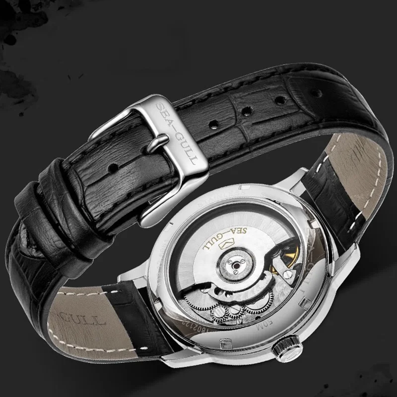 Gaivota-Relógio Mecânico Masculino, Vestido de Negócios, Relógio de pulso Esportivo, Relógio Casual Sapphire, Fashion, 6061, 40mm