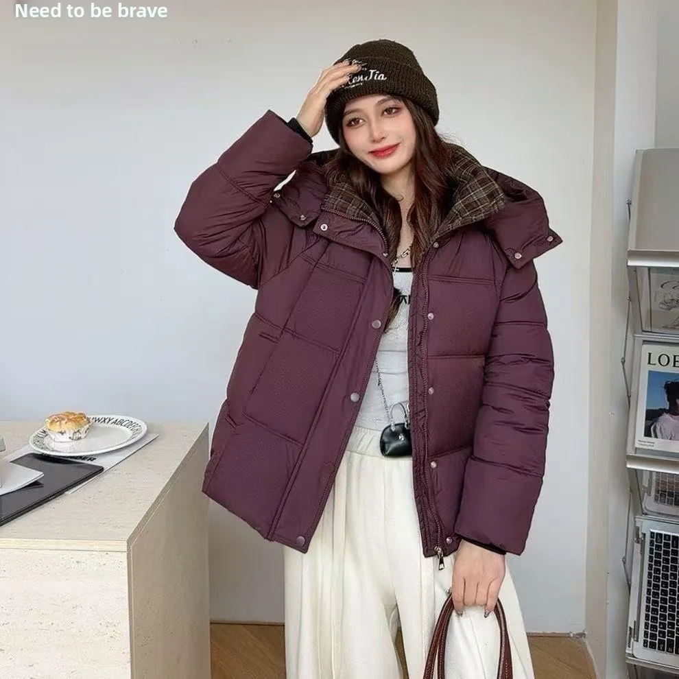 

Модная съемная шапка на пуху, хлопковая куртка для женщин, теплая модная хлопковая стеганая куртка, верхняя одежда, корейская длинная одежда...