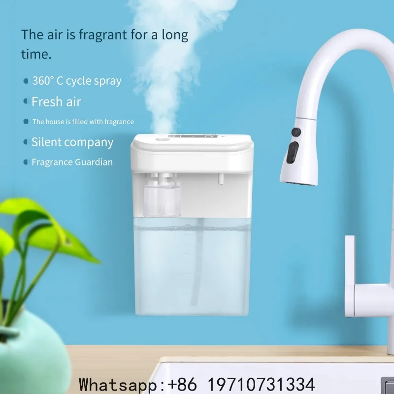 Automatic Foam Soap Dispenser with Aromatherapy 2-in-1 Infrared Induction Hand Sanitizer Fragrance Diffuser for Kitchen Bathroom