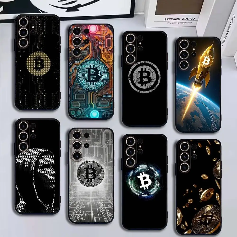 

Cryptocurrency Bitcoin BTC1 Phone Case For SamsungS25,24,21,22,23,30,Ultra,20,Plus,Fe,Lite,Note,10,9,Soft Black Cover