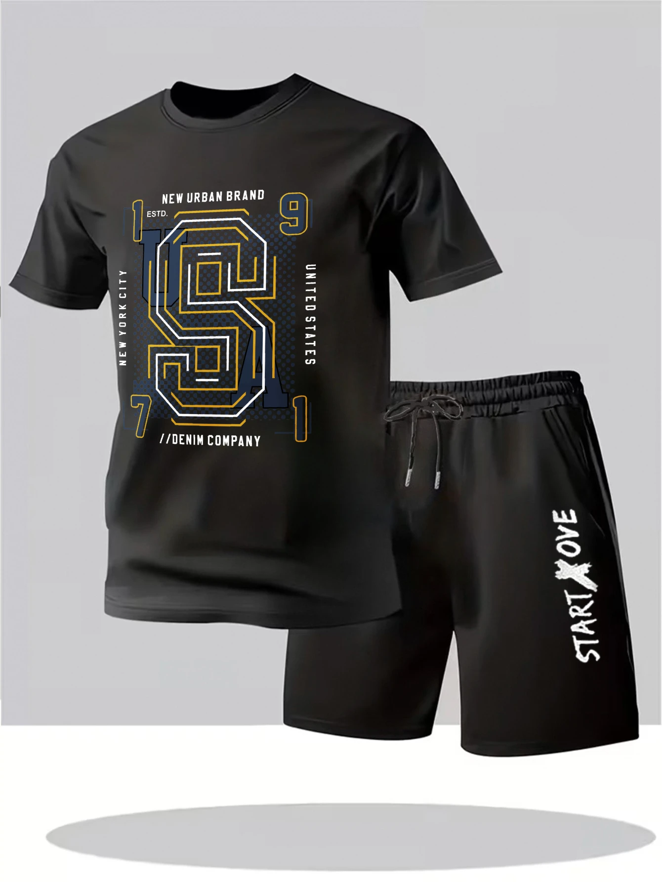 

Men's set 2025 summer outfits two piece sweat suit Printed thin sweatshirt set drip clothing Suit for man Graphic Polyester