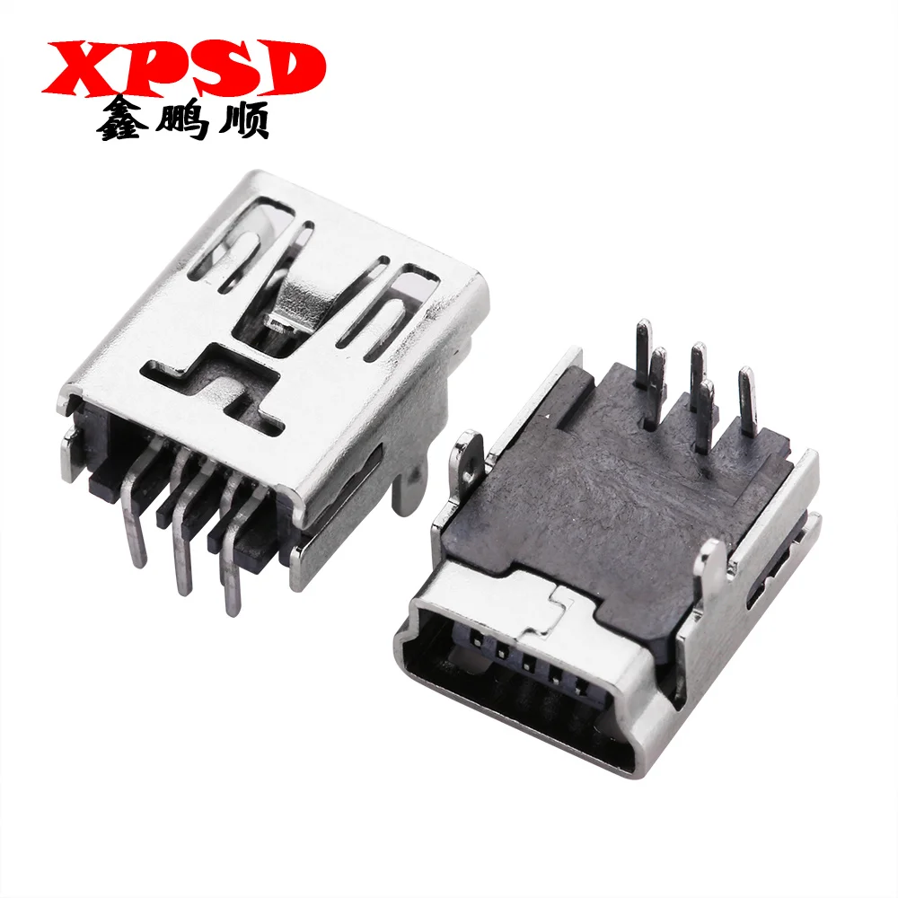 Mini USB SMD SMT 4Pin 5Pin Female Mini B Socket Connector Plug Straight SMT SMD DIP Jack Connector Plug-in