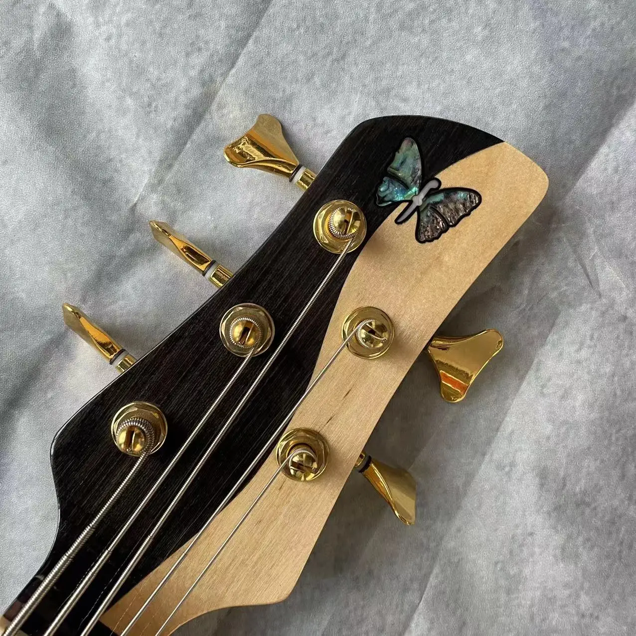 Yin Yang Butterfly Electric Bass, 5-string Split Electric Bass, Wooden Alder Body, Maple Track, Physical Photography, Supports O