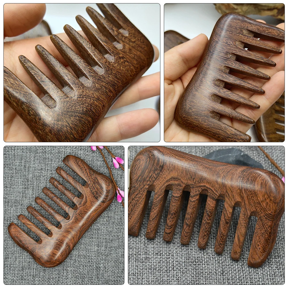 

Wooden Gold Sandalwood Massage Comb Practical Hair Comb Scrapping Tool for Home Travel Relaxation Promote Blood Circulation