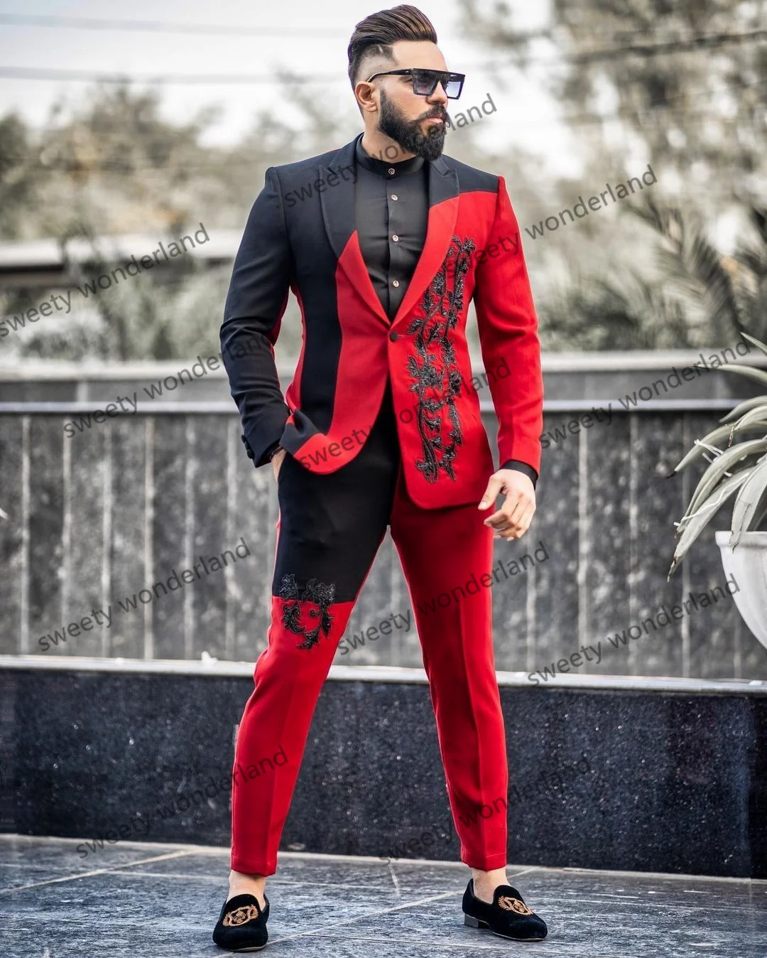 Mn-Costume Deux Pièces en Patchwork de Dentelle pour Homme, Blazer Moderne Trempé, Tuxedos de Mariage Appliqués, Tenue Décontractée, 2022