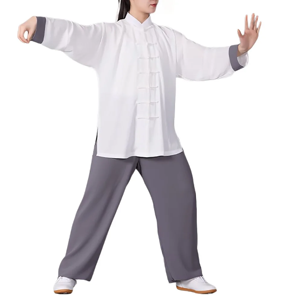 USHINE Unisex Tai Chi Uniform Set Chinese Ink Print Kung Fu Suit Martial Arts Outfit for Practice Performance