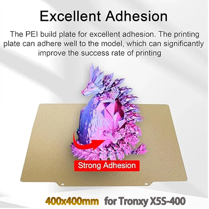 ENERGETIC 250/280/310/400mm PEI Build Plate Double Sided Textured PEI Flexible Magnetic Plate for Qidi q1 pro/plus 4/Tronxy X5S