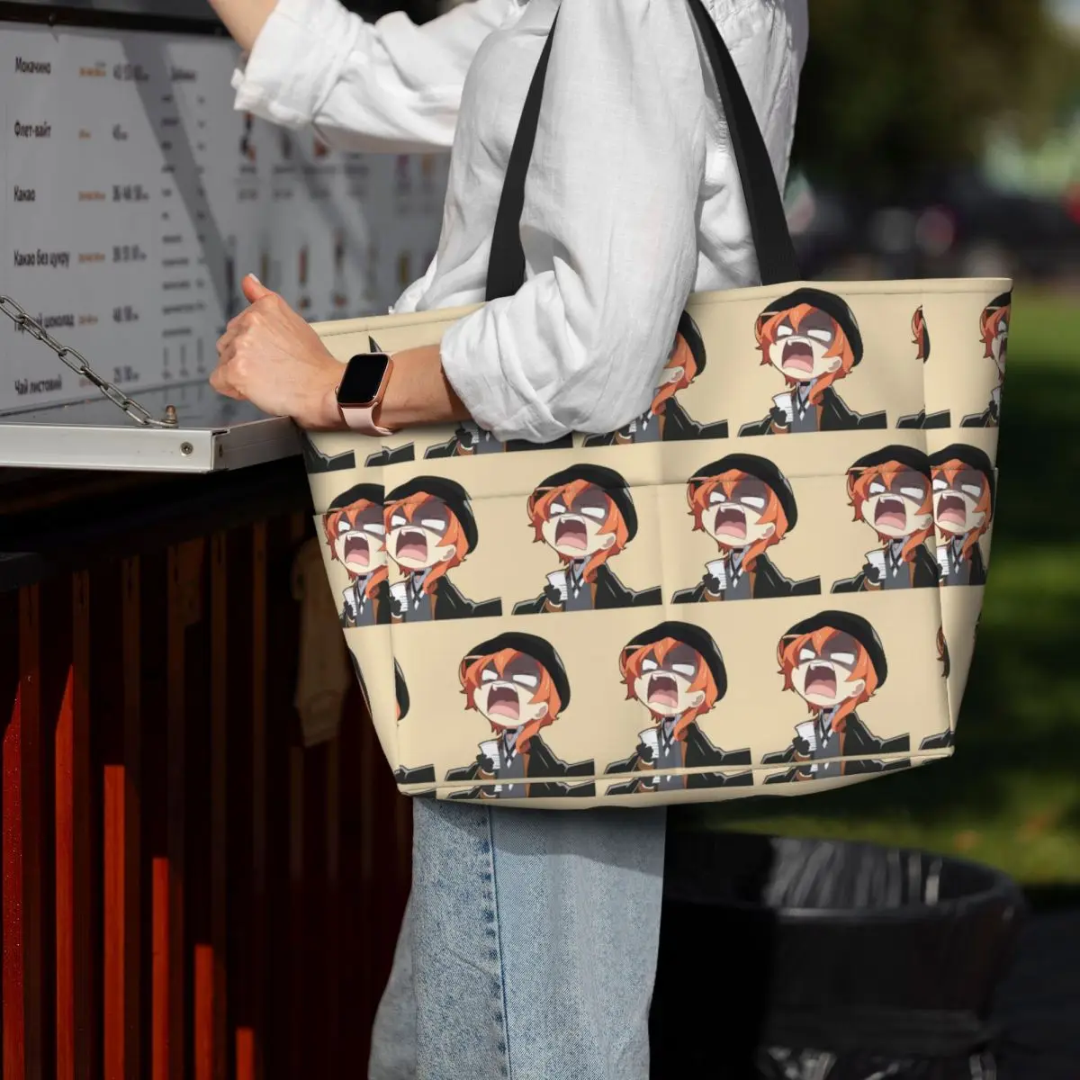 

Chuya Nakahara Bungo Stray Dogs Anime Beach Tote Bag Sport Gym Yoga Duffle Large Tote Bag Women Travel Bag Fitness bag