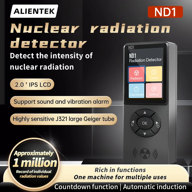 ALIENTEK ND1 Geigerzähler Nuklearer Strahlungsdetektor Persönliches Dosimeter Radioaktivitätstester
