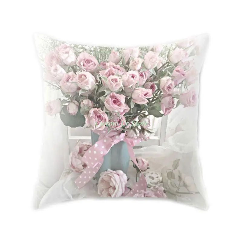 X90F 45x45CM Mediterranean Nordic Peach Home Decorative Cushion Cover Co