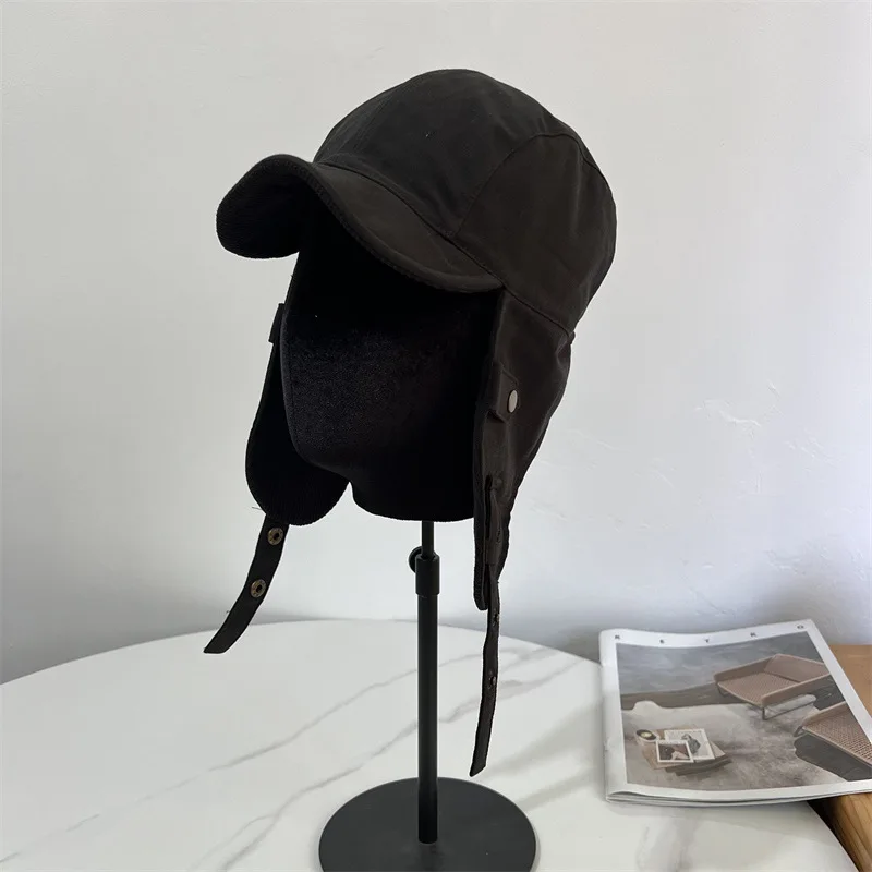 

Corduroy Double-sided Lei Feng Hat Men's and Women's Autumn and Winter Thickened Warm Ear-protecting Cold-proof Hooded Hat