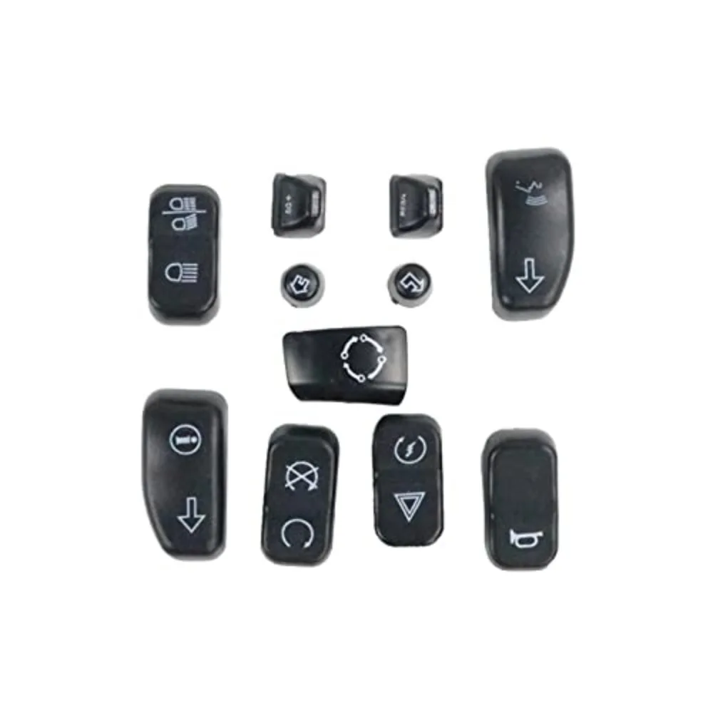 11PCS Motorcycle Black Hand Controls Switch Cover Button Cap Kit for Harley Tour Glide Road King 2014-2022